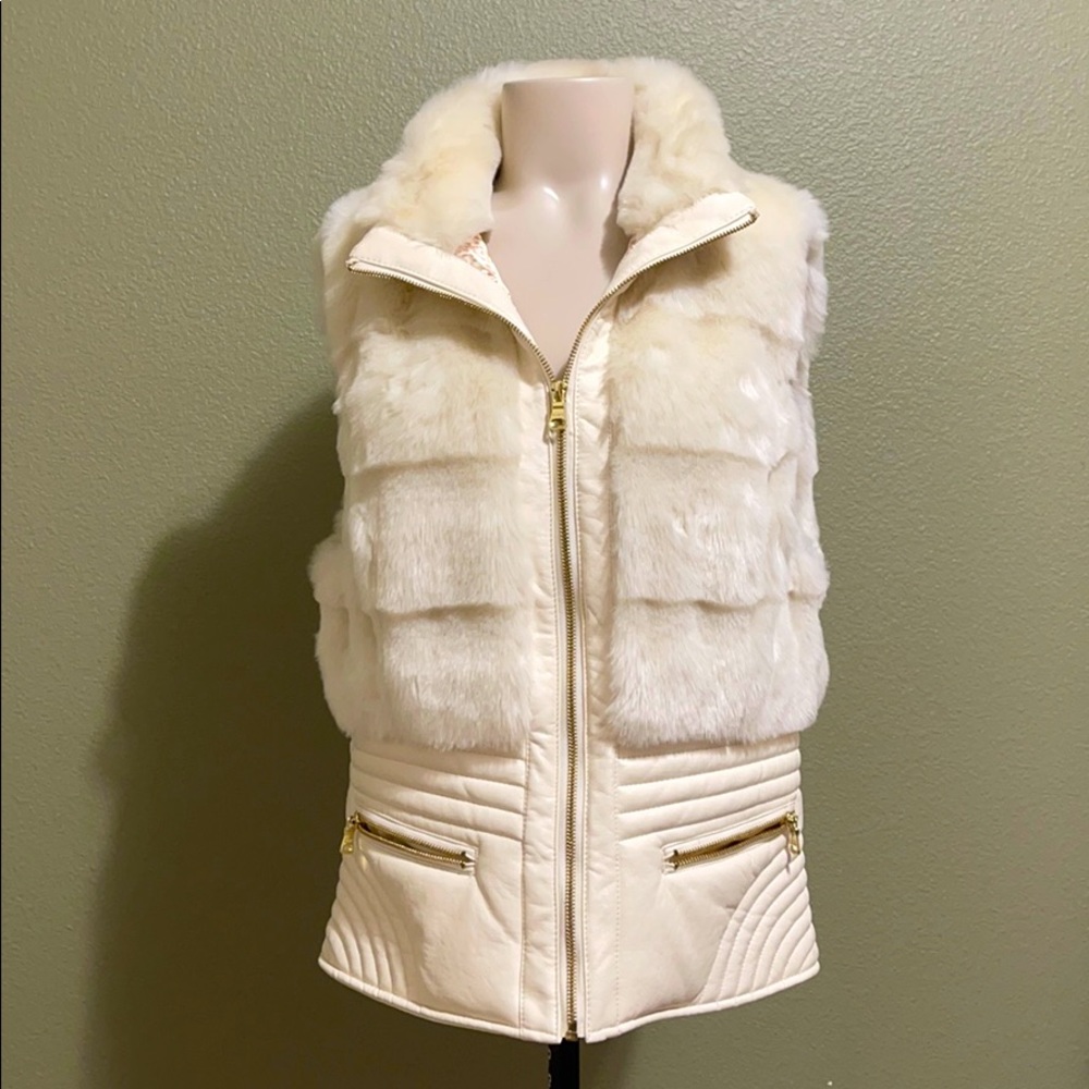 Guess Fur / Leather Vest -Pre-owned